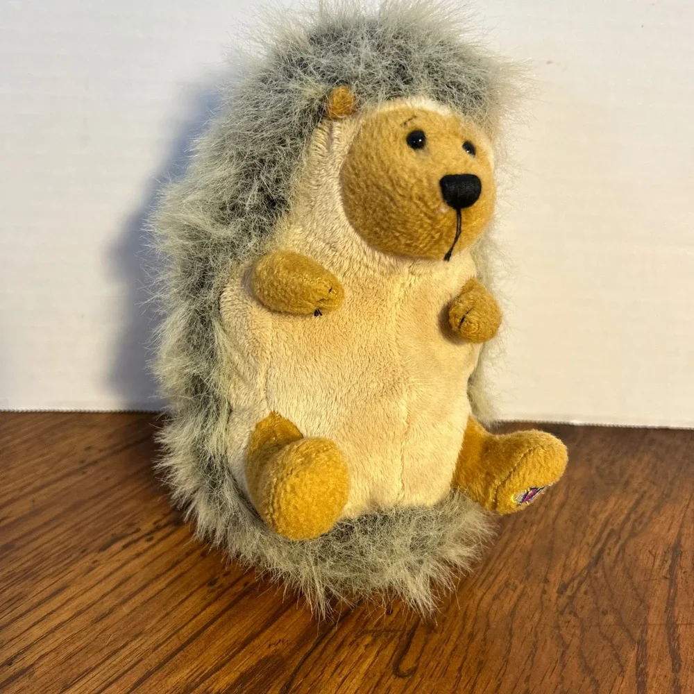 Ganz Webkinz Hedgehog Plush Stuffed Animal Tan Grey White Collectible Toy W Logo